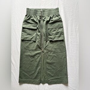 NWOT-Abercrombie&Fitch Olive Green Utility Midi Skirt